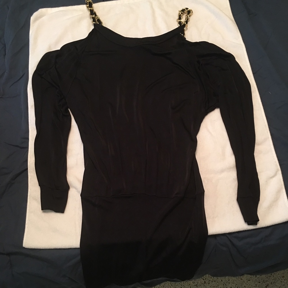 Black dress with chain straps